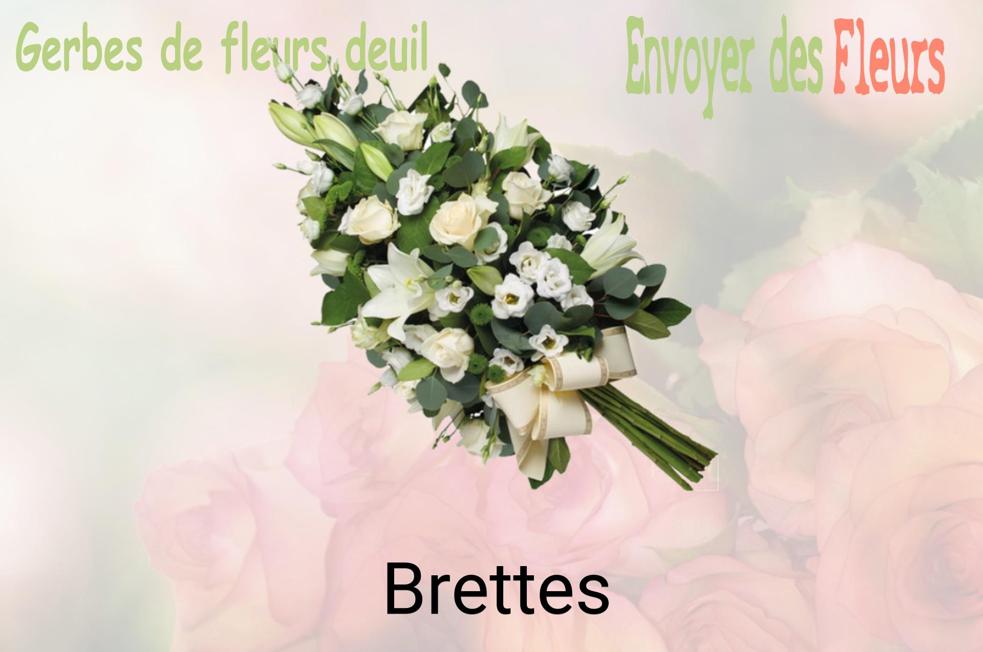 Gerbe de fleurs de deuil livrée à Brettes
